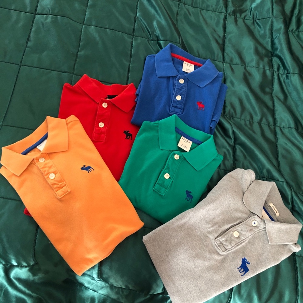 5 Abercrombie polo shirt xl kids 16